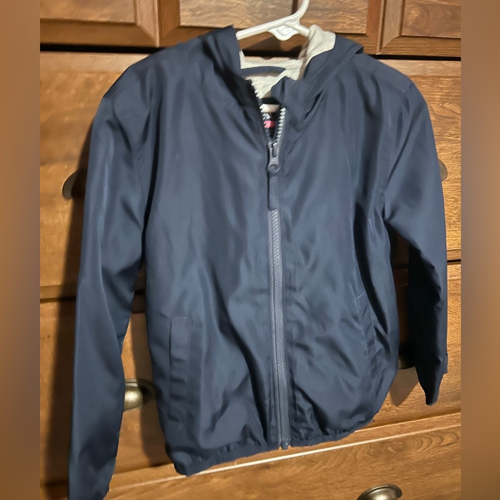 The Children's Place Dark Blue Jacket with Light Gray Lining